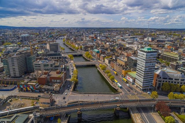 Aerial views of European Union Capitals - Dublin, Ireland