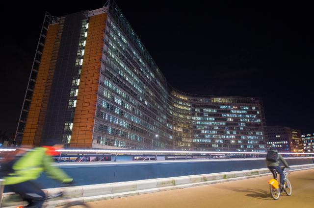 The Berlaymont building by night