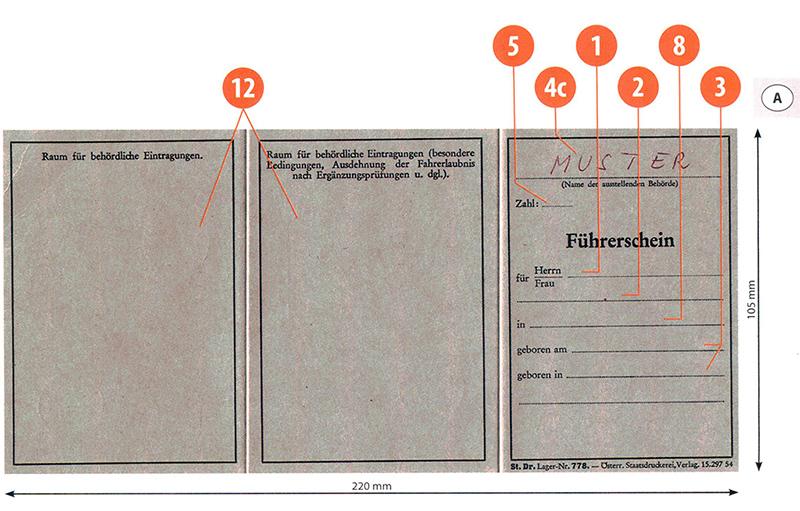 Austria A2 driving licence - Back