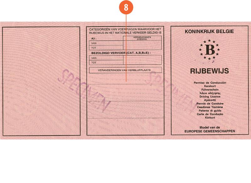 Belgium B3 driving licence - Front