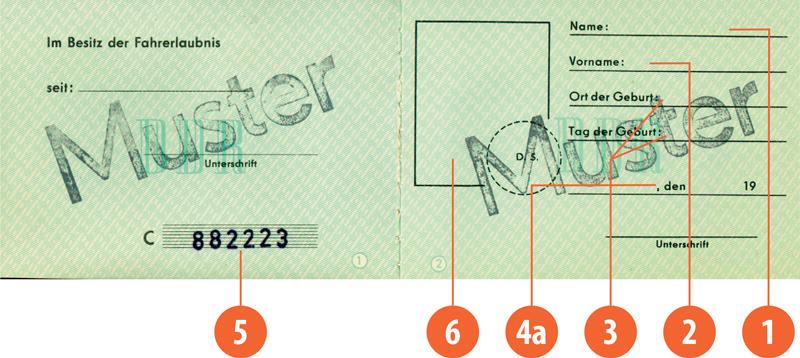 Germany D3 driving licence - Back