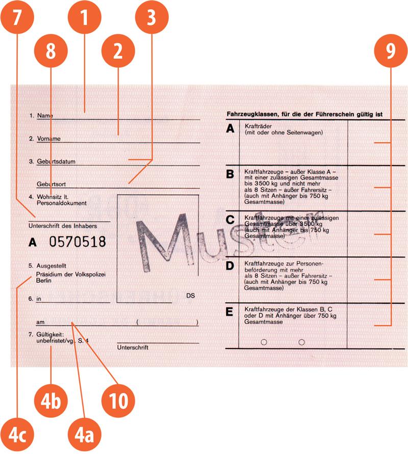 Germany D4 driving licence - Back