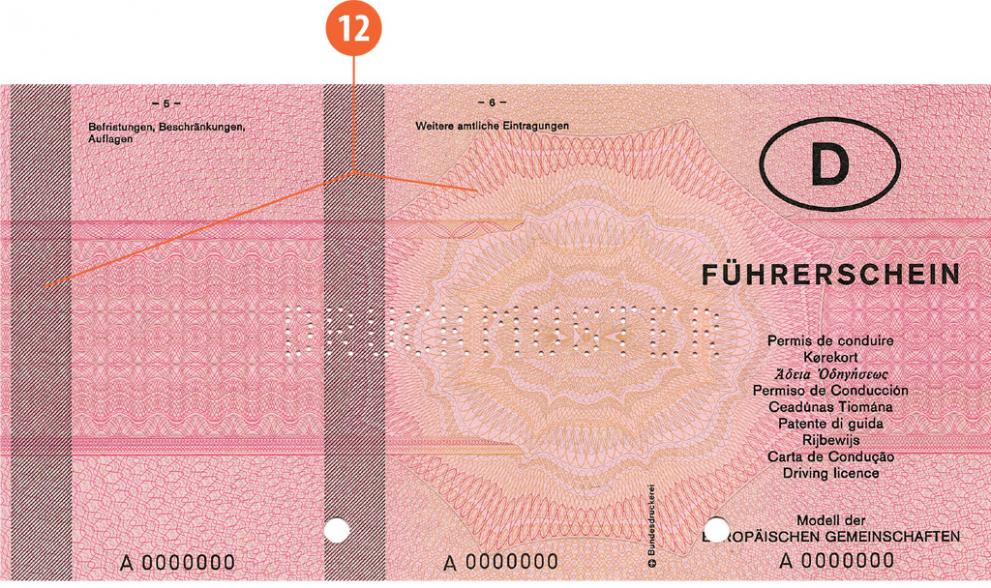 Germany D5 driving licence - Front
