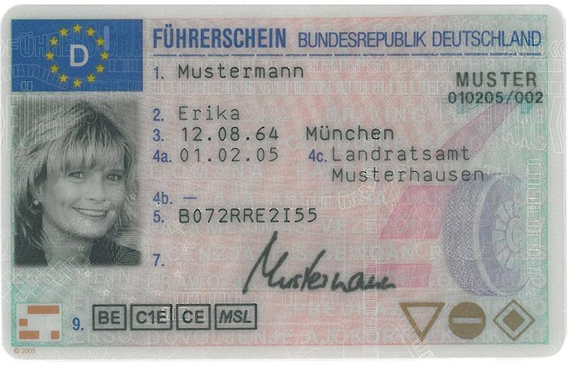 Germany D6 driving licence - Front