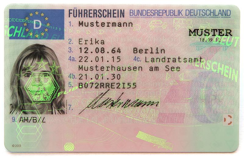 Germany D7 driving licence - Front