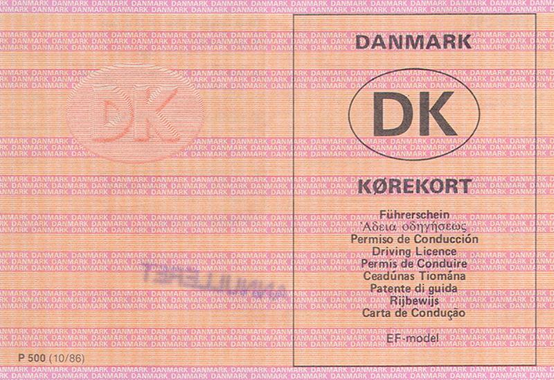 Denmark DK2 driving licence - Front