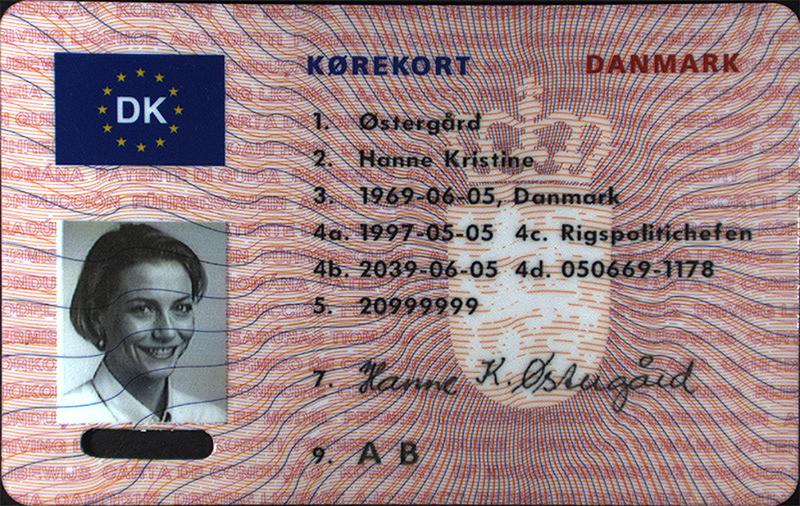 Denmark DK4 driving licence - Front