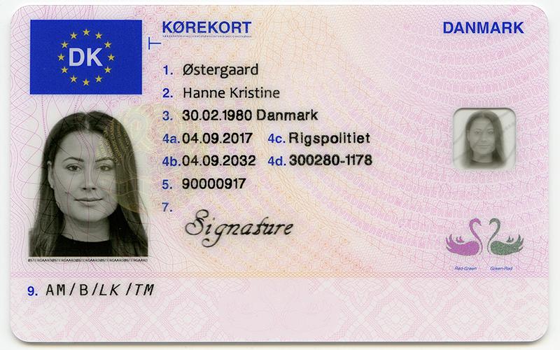 Denmark DK6 driving licence - Front