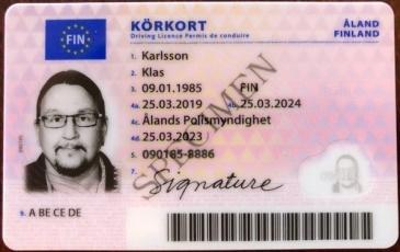 Finland FIN10A driving licence - Front