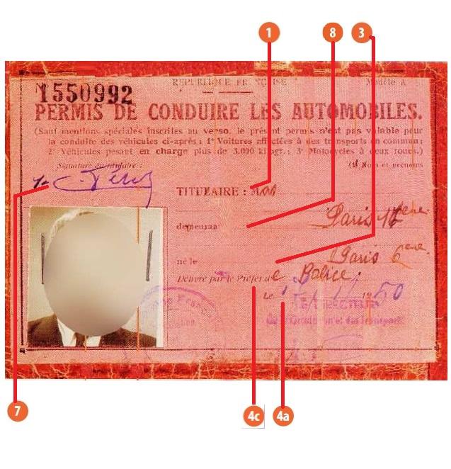 France F1 driving licence - Front
