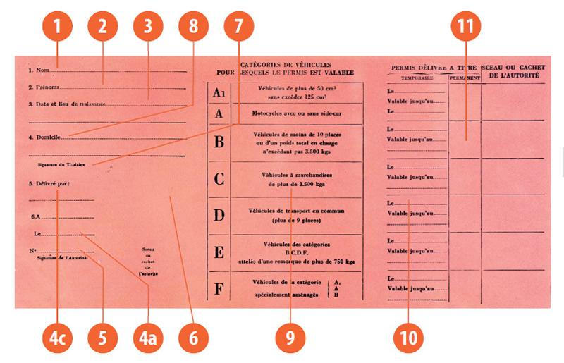 France F1 driving licence - Front
