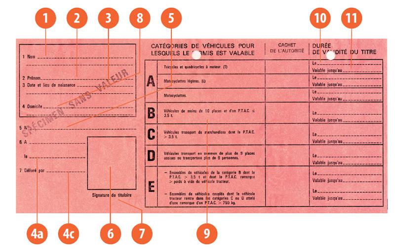 France F5 driving licence - Front