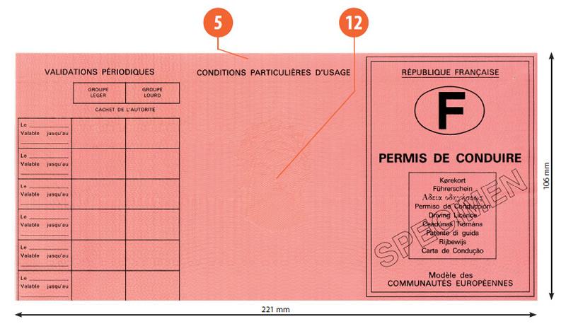 France F7 driving licence - Front