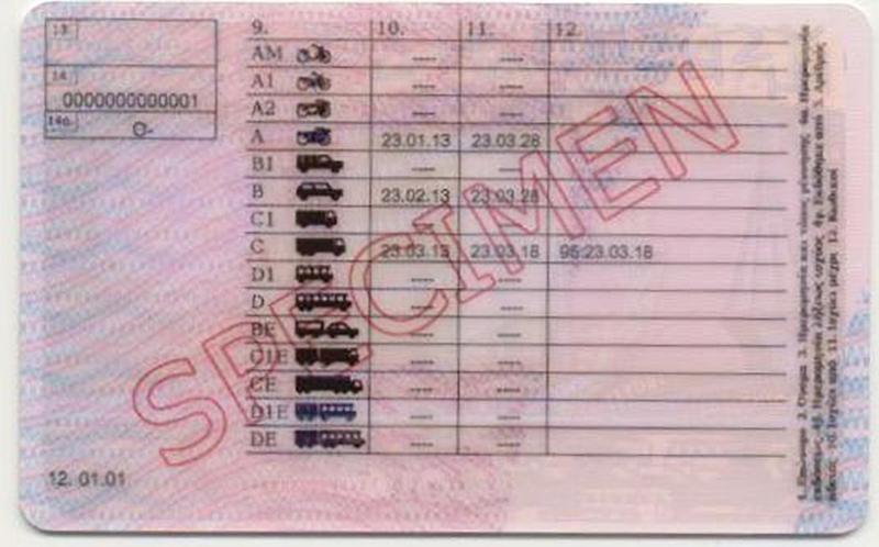 Greece GR6 driving licence - Back