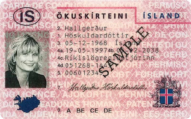 Iceland IS5 driving licence - Front
