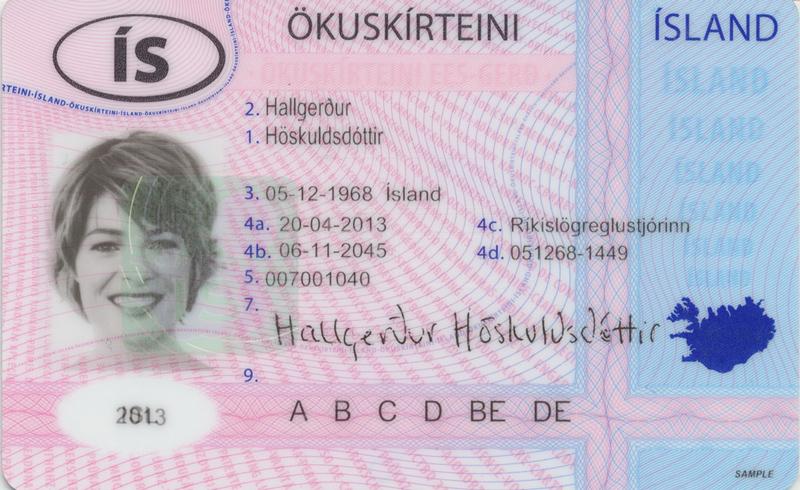 Iceland IS8 driving licence - Front