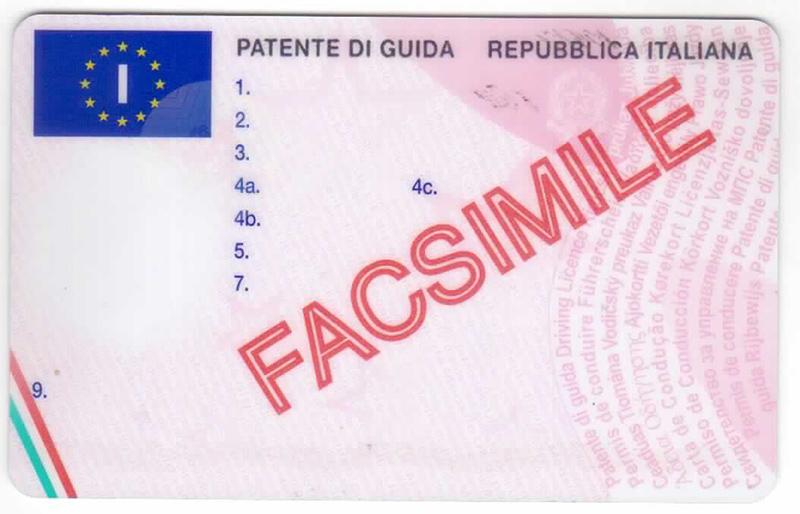 Italy I11 driving licence - Front