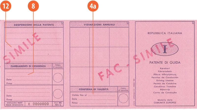 Italy I3 driving licence - Front