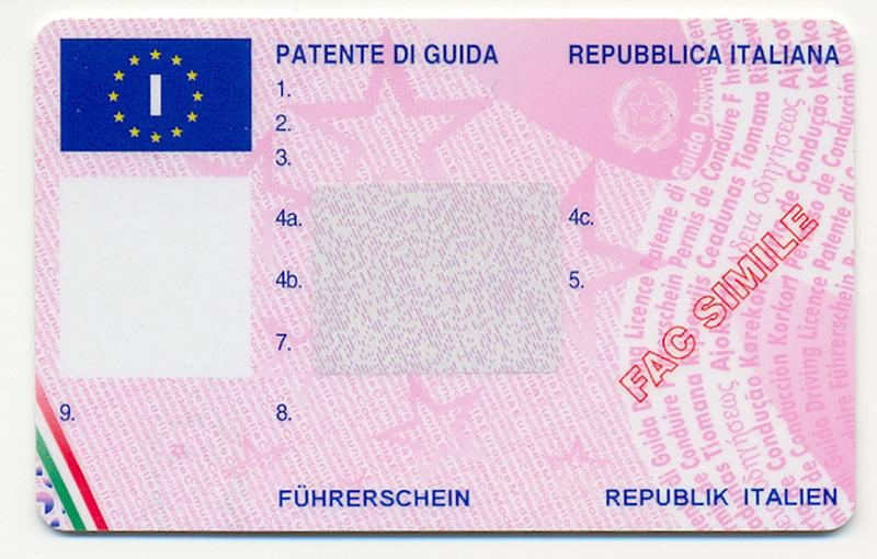 Italy I8 driving licence - Front