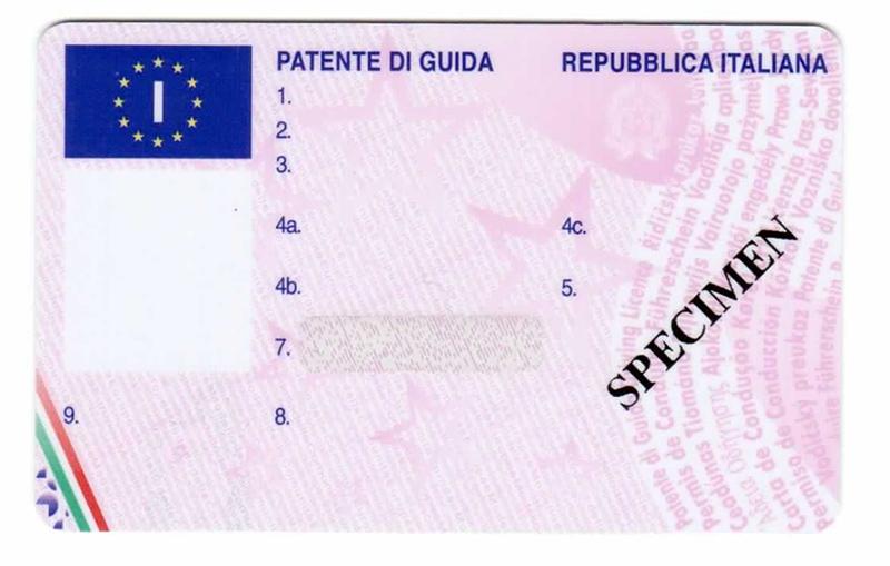 Italy I9 driving licence - Front
