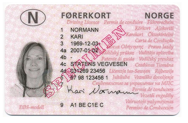 Norway N4 d driving licence - Front