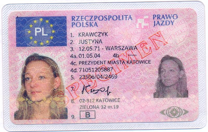 Poland PL3 driving licence - Front