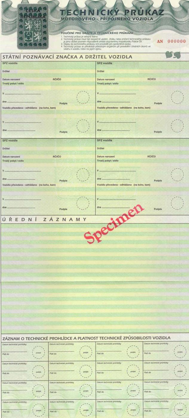Czechia VRC 1996 part 2 - Security feature 1 - Watermark