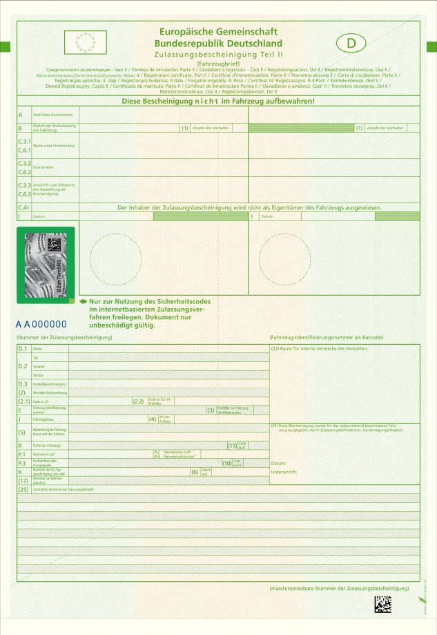 Germany VRC part 2 - Security feature 6 - Fluorescent overprint