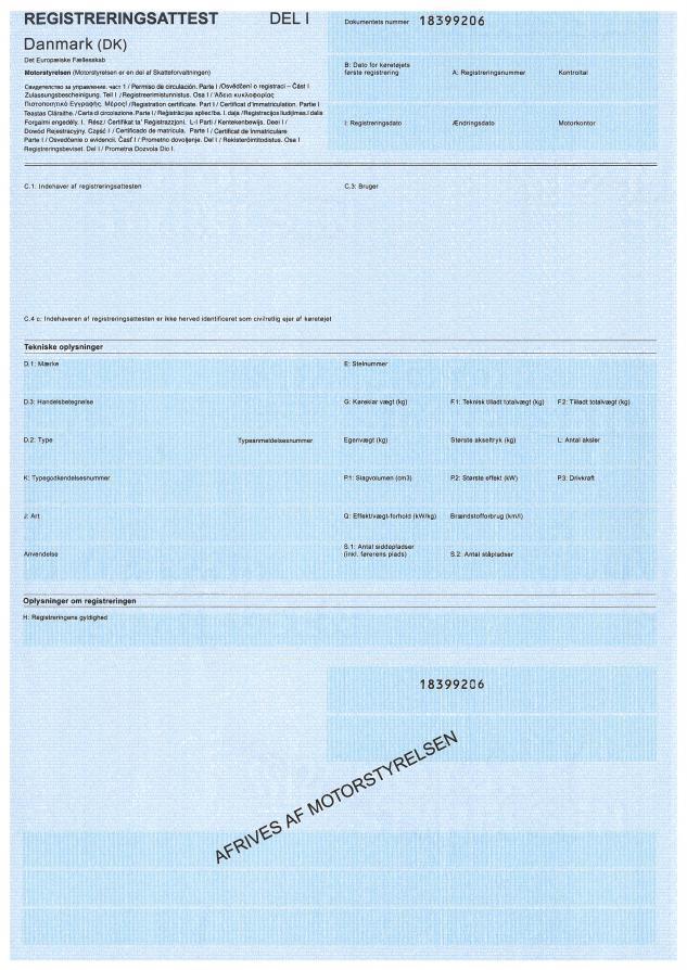 Denmark VRC 2019 part 1 - Security feature 4 - RAK code (vehicle registration certificate code)
