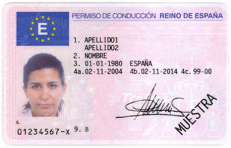 Spain ES3 driving licence - Front