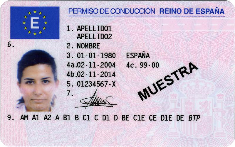 Spain ES4 driving licence - Front