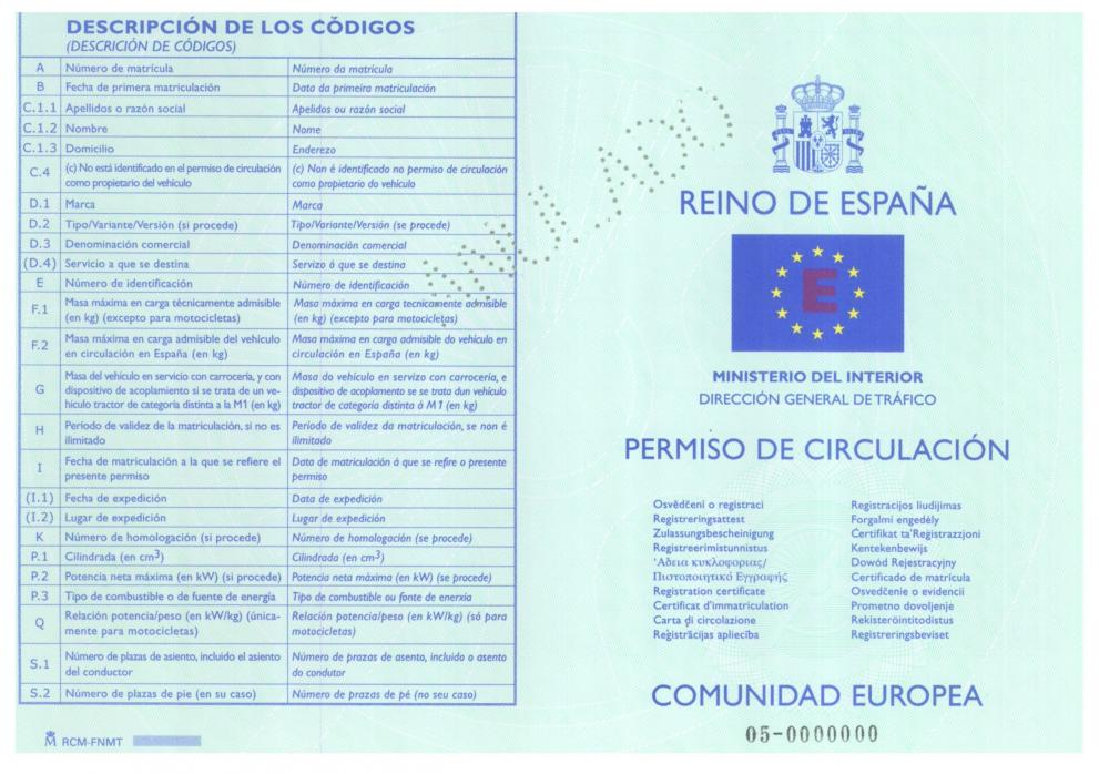 Spain VRC from 2005 front