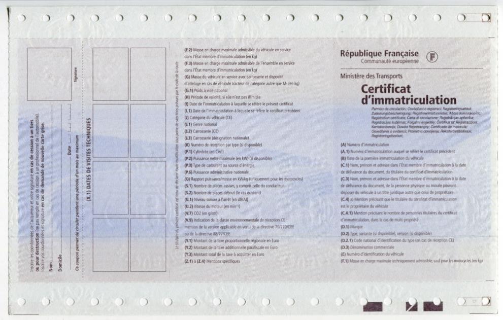 France VRC 2004 part 1 - Security feature 3 - Ultraviolet overprint and fluorescent printing
