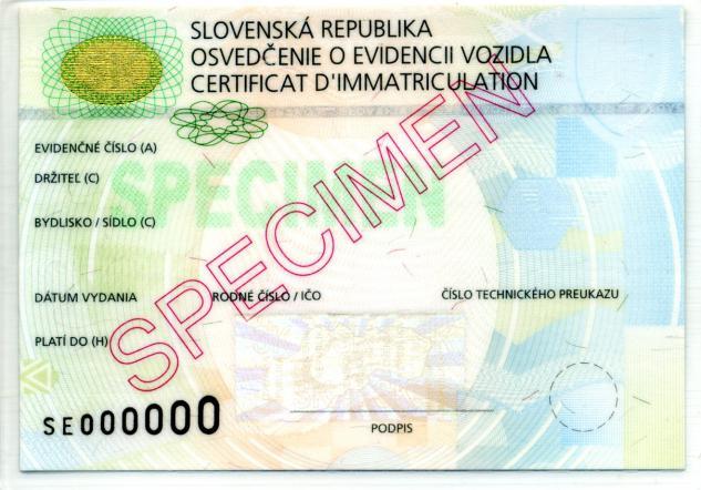 Slovakia VRC 2000 part 1 - Security feature 1 - Security printing
