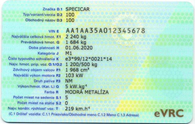 Slovakia VRC 2010 part 1 - Security feature 12 - Ultraviolet (UV) overprint