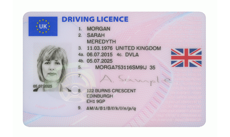 United Kingdom UK9 driving licence - Front