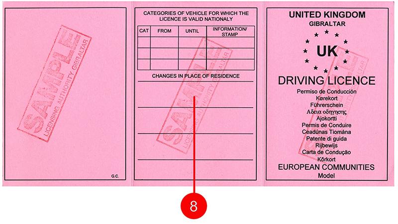 United Kingdom UK11 (Gibraltar) driving licence - Front