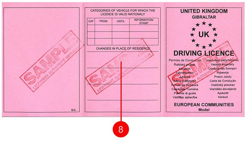 United Kingdom UK12 (Gibraltar) driving licence - Front