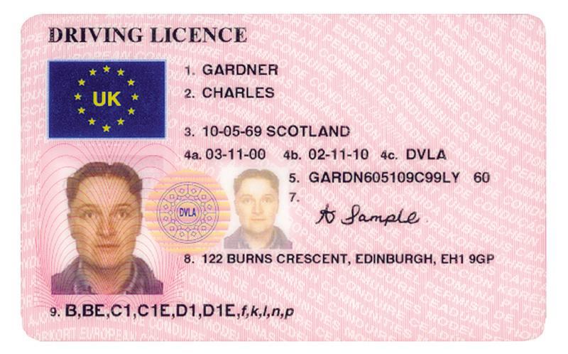 United Kingdom UK5 driving licence - Front